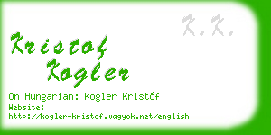 kristof kogler business card